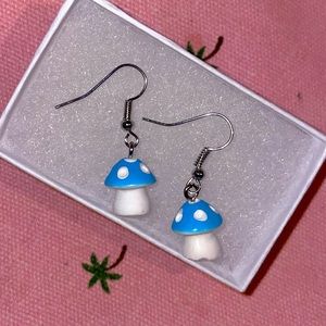 🍄Blue Mushroom Earrings🍄